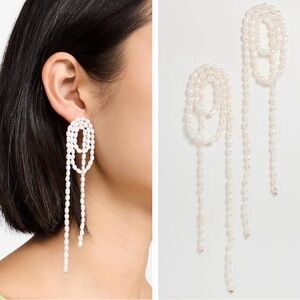 NWT Shashi Freshwater Pearl Vroom Drop statement earrings